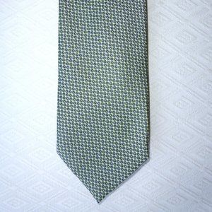 Battistoni Italy blue geometric silk tie